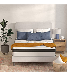 Flash Furniture Capri Comfortable Sleep 12 Inch CertiPUR-US Certified Hybrid Pocket Spring Mattress, Queen Mattress in a Box