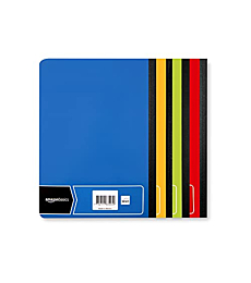 Amazon Basics Wide Ruled Composition Notebook, 100 Sheet, Assorted Solid Colors, 4-Pack