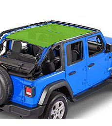 Alien Sunshade Jeep Wrangler JL & JLU (2018 - Current) – Front Mesh Sun Shade for Jeep JL Unlimited - Blocks UV, Wind, Noise - Bikini JLkini Top Cover for Sport, Sport S, Sahara, Rubicon (Chocolate)