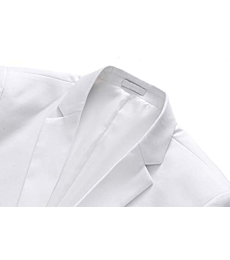 UNINUKOO Men's Suit 2 Piece Slim Fit 1 Button Business Formal Wedding Solid Tux Blazer & Pants US Size 32 White