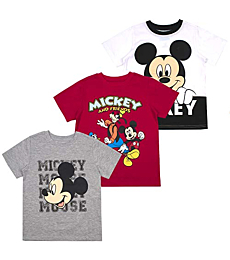 Mickey Mouse Friends Boys' T-Shirt (Pack of 3) 2T White