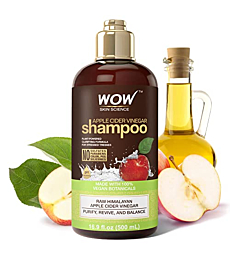 WOW Skin Science Apple Cider Vinegar Shampoo - Hair Growth Shampoo for Thinning Hair, Hair Loss & Dandruff Shampoo - Parabens & Sulfate Free Shampoo - Clarifying Shampoo for Build Up Natural Shampoo