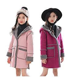 Miss Bei Kids Girls Winter Warm Fur Cartoon Coats Hooded Snowsuit Outerwear Jackets Rose gray 130CM