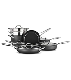 Calphalon 13-Piece Pots and Pans Set, Nonstick Kitchen Cookware with Stay-Cool Handles and Steamer Insert, Dishwasher and Metal Utensil Safe, Black