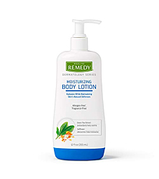 Remedy Dermatology Series Body Lotion for Dry Skin, 12 Oz, Unscented Lotion, Paraben Free, Lotion for Sensitive Skin, White, unscented