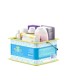 Johnson's Bath Discovery Gift Set for Parents-to-Be, Caddy with Baby Bath Time & Skin Care Essentials, Bath Kit Includes Baby Body Wash, Shampoo, Wipes, Lotion & Diaper Rash Cream, 7 Items