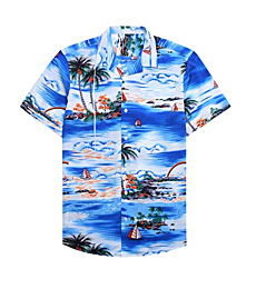 Alimens & Gentle 100% Cotton Regular Fit Short Sleeve Casual Hawaiian Shirt for Men - 6XL