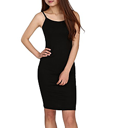 WILLBOND 3 Pieces Basic Cami Women Long Tanks Top Dress with Strap, Solid Color (Small, Black)