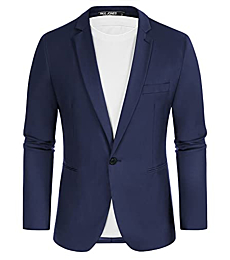 PJ PAUL JONES Men's Slim Fit Casual One Button Notched Lapel Suit Jacket Size S Navy Blue