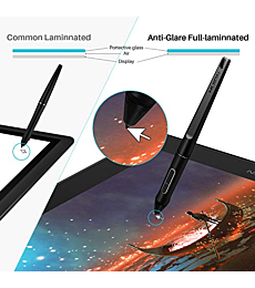 HUION KAMVAS Pro 16 Graphics Drawing Tablet with Screen Full-Laminated Tilt Battery-Free Stylus Touch Bar Adjustable Stand, Compatible with Windows, Mac and Linux, 15.6inch Pen Display