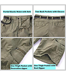 Jessie Kidden Mens Outdoor Casual Elastic Waist Lightweight Water Resistant Quick Dry Fishing Hiking Shorts (6222 Grey 36)