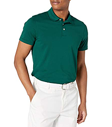 Amazon Essentials Men's Slim-Fit Quick-Dry Golf Polo Shirt, Forest Green, X-Small