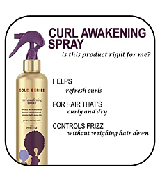 Pantene Gold Series Curl Awakening Spray, for Curly and Coily Hair, Infused with Argan Oil, 8.4 Fl Oz