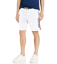 Tommy Hilfiger mens Fleece Sweat Casual Shorts, Bright White-pt, Medium US