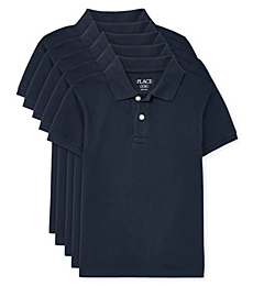The Children's Place boys Short Sleeve Pique Polo Shirt, Nautico 5 Pack, Large US
