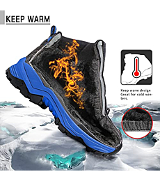 Boys Hiking Boots Water Resistant Outdoor Shoes Trekking Ankle Boots Non-Slip Walking Shoes for Kids Girls