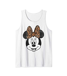 Disney Mickey And Friends Minnie Mouse Leopard Bow Portrait Tank Top