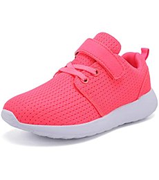 TOEDNNQI Boys Girls Sneakers Kids Lightweight Breathable Strap Athletic Running Shoes for Little Kids/Toddler Grey US Size 12