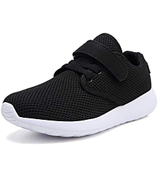 TOEDNNQI Boys Girls Sneakers Kids Lightweight Breathable Strap Athletic Running Shoes for Little Kids/Toddler Grey US Size 12