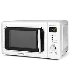 Nostalgia CLMO7WH Classic Retro 0.7 Cu. Ft. 700-Watt Countertop Microwave Oven With LED Display, 5 Power Levels, 8 Cook Settings, White