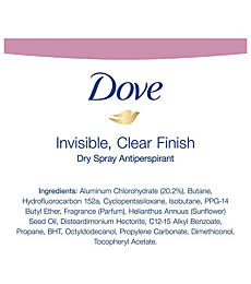 Dove Antiperspirant Deodorant Dry Spray No White Marks Clear Finish Invisible 48-Hour Sweat and Odor Protecting Deodorant for Women 3.8 oz 3 Count