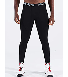 NELEUS Men's 2 Pack Compression Pants Workout Running Tights Leggings,6013,Black,White,XL