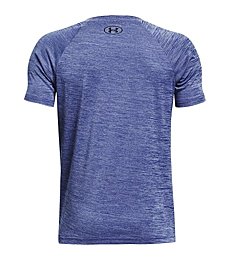 Under Armour Boys' Tech Split Logo Hybrid Short-Sleeve T-Shirt , Royal Blue (400)/Black, Youth Large