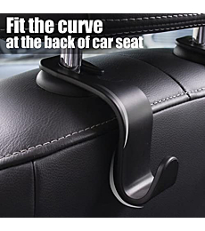LivTee Car Seat Headrest Hooks, Car Hook Hangers Storage Organizer Interior Accessories for Purse Coats Umbrellas Grocery Bags Handbag, 4-Pack
