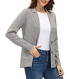 Womens Casual Oversized Blazer Casual and Work Jacket(XL, Grey)