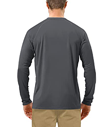 Roadbox UPF 50+ Fishing Shirts for Men Long Sleeve UV Sun Protection Tee Tops Dark Gray