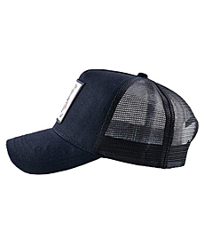 Unisex Animal Mesh Trucker Hat Snapback Embroidered Patch Baseball Caps (Black Ass)