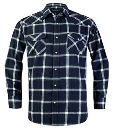 Snap Buttons Flannel Shirts for Men Regular Fit Mens Long Sleeve Shirt,Yellow Navy MFL001,X-Large
