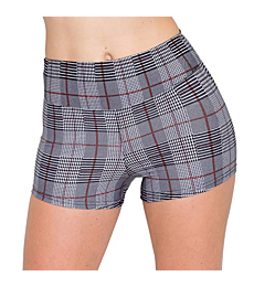 ALWAYS Women Workout Yoga Shorts - Premium Buttery Soft Solid Stretch Cheerleader Running Dance Volleyball Short Pants Checkered Plaid 2026 Red XL