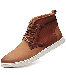 Casual Sneaker, Genuine Leather Lace-up Dress Shoes for Men