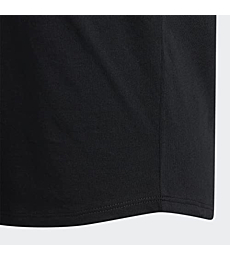 adidas Girls' Short Sleeve Cotton Scoop Neck Tee T-Shirt, Black, Small