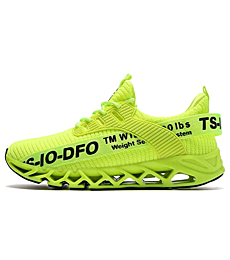 Ezkrwxn Sneakers for Men Slip on Fashion Casual Sport Running Tennis Athletic Walking Shoes Gym Runner Trail Shoes Non-Slip Jogging Shoe Size 11 Fluorescent Green