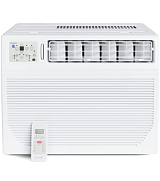 OLMO 18000 BTU Window Air Conditioner 11.8 CEER 208-230V with Remote Controller and Window Frame