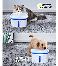 Veken 95oz/2.8L Pet Fountain, Automatic Cat Water Fountain Dog Water Dispenser with Smart Pump for Cats, Dogs, Multiple Pets (Blue, Plastic)