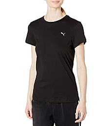 PUMA womens Essentials Small Logo Tee T Shirt, Puma Black-cat, X-Small US