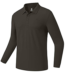 MoFiz Men's Golf Shirts Long Sleeve Golf Shirts Sports Polo Shirts Active Comofortable Jersey Shirts Khaki Size XL