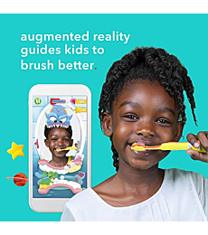 Hum by Colgate Smart Manual Kids Toothbrush Set for Ages 5+, Gaming Experience for Teeth Brushing, Extra Soft, Yellow
