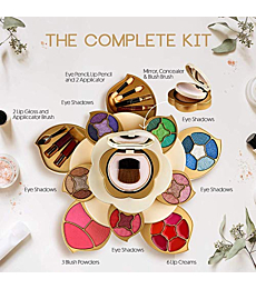 CoralBeau Luxurious Makeup Set for Women - Flower Shaped, Makeup Kit for Teen Girls - Adult Flower Makeup Kit