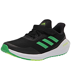 adidas Unisex-Child EQ21 Running Shoe, Black/Semi Screaming Green/Signal Green, 1