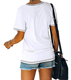 Womens Tee Shirts Short Sleeve Loose Fitting White Tshirts for Summer