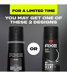AXE Black Mens Body Spray Deodorant 48hr Odor Protection Frozen Pear & Cedarwood Aluminum Free Deodorant Body Spray 4.0 oz 4 Count