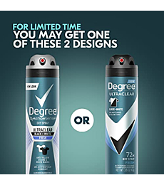 Degree Men Ultrclear Antiperspirant Spray Protects from Deodorant Stains Black + White Instantly Dry Spray Deodorant 3.8 oz 3 Count
