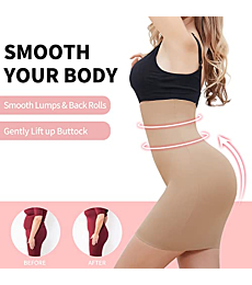 Half Slips for Women Under Dress High Waist Light Tummy Control Shapewear Slip Slimming Body Shaper Beige