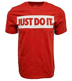 Nike Mens Just Do It Box Crewneck T-Shirt (Medium, Navy/Green Circle Text)
