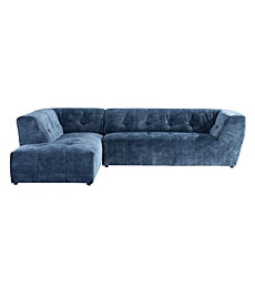 Acanva Luxury Mid-Century Velvet Tufted Low Back Sofa Set