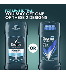 Degree Men Advanced Protection Antiperspirant Deodorant 72-Hour Sweat and Odor Protection Cool Rush Antiperspirant For Men With MotionSense Technology 2.7 oz, Pack of 4